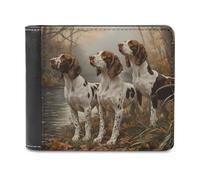 Three English Foxhounds - Cartera plegable de piel sintética con bolsillo, monedero delgado para mujeres y hombres, Estilo:, Talla única
