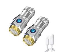 Three Eyed Mini Monster Flash Super Power Flashlight, Three Eyed Mini Monster Flashlight, Pocket Flashlight with Clip, Mini Torch Led Flashlight, Portable Mini Pocket Torch (2pcs White)