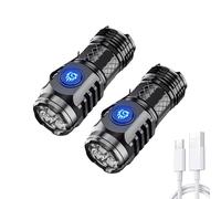 Three Eyed Mini Monster Flash Super Power Flashlight, Three Eyed Mini Monster Flashlight, Pocket Flashlight with Clip, Mini Torch Led Flashlight, Portable Mini Pocket Torch (2pcs Black)