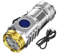 Three-Eyed Monster Mini Flashlight, Ultra Bright Portable Small LED Flashlight, Super Bright Mini Torch, Rechargeable Flashlights High Lumens Flash Light