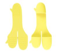 Three Finger Oven Gloves Silicone - Heat Resistant Cooking Mitts, Anti-Slip Wavy Grip Kitchen Gadget for Baking Microwave and Grilling | BBQ Outdoor Camping Picnic Heat Protection Gloves for Pot Pan P