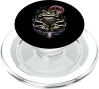 Three Frog Howling To Moon, Estilo Retro Vintage Divertido de los años 90 PopSockets PopGrip para MagSafe