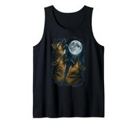Three German Shepherd Howling At The Moon 3 German Shepherd Camiseta sin Mangas