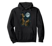 Three German Shepherd Howling At The Moon 3 German Shepherd Sudadera con Capucha