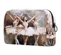Three Girls - Neceser de ballet para mujer, neceser de viaje, bolsa organizadora de maquillaje con cremallera, multicolor, 18.5x7.5x13cm/7.3x3x5.1in, Neceser
