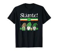 Three Gnomes Leprechaun Irish Flag Cheers Slainte Camiseta