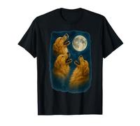 Three Golden Retriever Howling At The Moon 3 Golden Retrieve Camiseta