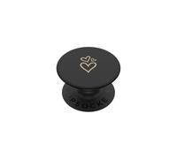 Three Hearts Aesthetic Beige Antracita PopSockets PopGrip Adhesivo