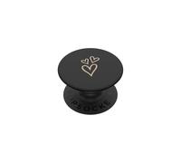 Three Hearts Aesthetic Beige Antracita PopSockets PopGrip Adhesivo