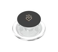 Three Hearts Aesthetic Beige Antracita PopSockets PopGrip para MagSafe