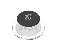 Three Hearts Aesthetic Beige Antracita PopSockets PopGrip para MagSafe