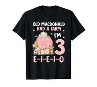Three-i-e-i-o - Suministros para fiesta de cumpleaños para niña de 3 años Camiseta