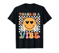 Three Is A Vibe - Fiesta de cumpleaños Groovy para niños y niñas Camiseta