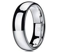 Three Keys Jewelry Anillo de boda de tungsteno de plata para hombres y mujeres de 2 mm, 4 mm, 6 mm, 8 mm, 12, Tungsteno, Sin piedras preciosas