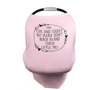 Three Little Tots - Funda para asiento de coche 5 en 1 - I'm Cute & Cuddly But Please Don't Touch Little Me