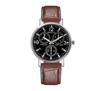 Three Men Watch Belt - Reloj para hombre, cristal azul, reloj calculadora, marrón, One Size