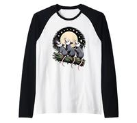 Three Opossums Howling at The Moon Possum Lover Camiseta Manga Raglan