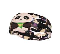 Three Pandas - Diadema elástica unisex para yoga y baloncesto, absorbe el sudor