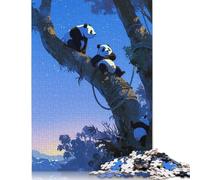 Three Pandas in Trees Puzzle Imposible,desafío para Adultos Juego Educativo 1000 Piezas Obra De Arte De Juego De para Adultos Y Niños 1000pcs (75x50cm)
