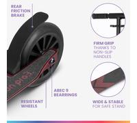 THREE Patinete para niños a partir de 6 años Rodamientos de bolas ABEC 9 Plegables Regulable en altura Fun pro