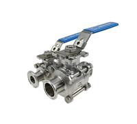 Three-piece High Platform Ball Valve SS304 Clamp Type Ball Valve 1000WOG/16P(DN40,316L)