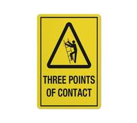 Three Points Of Contact Sign For Business - Señal de aluminio libre de óxido con impresión UV de 20,3 x 30,5 cm