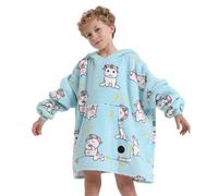 THREE POODLE Sudadera Manta con Capucha, Oversize Bata Manta Polar Mujer para Niños, con Capucha Ultra Suave y Cálida, Sudadera para Mujer, Hombre y Niño, Regalo - Size Kids, Unicorn