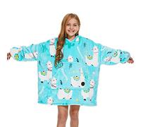 THREE POODLE Sudadera Manta con Capucha, Oversize Bata Manta Polar Mujer para Niños, con Capucha Ultra Suave y Cálida, Sudadera para Mujer, Hombre y Niño, Regalo - Size Kids, Alpaca