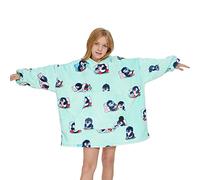 THREE POODLE Sudadera Manta con Capucha, Oversize Bata Manta Polar Mujer para Niños, con Capucha Ultra Suave y Cálida, Sudadera para Mujer, Hombre y Niño, Regalo - Size Kids, Penguin