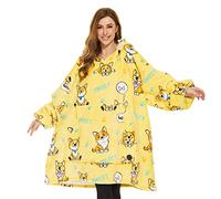 THREE POODLE Sudadera Manta con Capucha, Sudaderas Oversize Bata Manta Polar Mujer para Niños, Sudadera con Capucha Ultra Suave y Cálida, Sudadera para Mujer, Hombre y Niño, Regalo