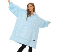 THREE POODLE Wearable Blanket Hoodie Glow in The Dark Oversized Hoodie Blanket Sherpa Hooded Blanket Sweatshirt for Adults Women Men Kids Cozy Gift