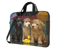 Three Puppies Sitting Under Umbrella Laptop Bag Laptop Case 15.6 Inch Computer Bags Padded Sleeve Cover For Women Men
