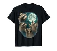Three Raccoons Howling At The Moon 3 Raccoon Moon Camiseta