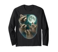Three Raccoons Howling At The Moon 3 Raccoon Moon Manga Larga