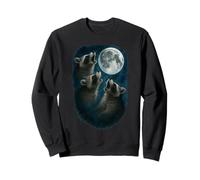 Three Raccoons Howling At The Moon 3 Raccoon Moon Sudadera