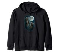 Three Raccoons Howling At The Moon 3 Raccoon Moon Sudadera con Capucha