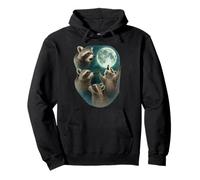 Three Raccoons Howling At The Moon 3 Raccoon Moon Sudadera con Capucha