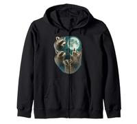 Three Raccoons Howling At The Moon 3 Raccoon Moon Sudadera con Capucha