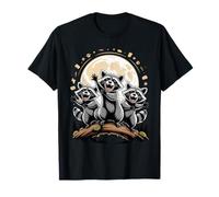 Three Raccoons Howling at The Moon Trash Panda Camiseta
