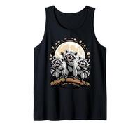Three Raccoons Howling at The Moon Trash Panda Camiseta sin Mangas