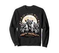 Three Raccoons Howling at The Moon Trash Panda Sudadera