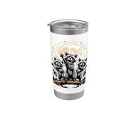 Three Raccoons Howling at the Moon Trash Panda Vaso térmico de acero inoxidable de doble pared