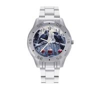 Three Ravens - Reloj de pulsera de acero inoxidable para hombre, diseño de día de invierno