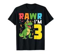 Three Rawr I'm 3 Years Old T Rex Dinosaur 3er Birthday Boys Camiseta