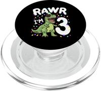 Three Rawr I'm 3 Years Old T Rex Dinosaur 3er Birthday Boys PopSockets PopGrip para MagSafe