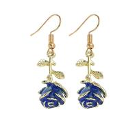Three Retro Rose Earrings Alloy Oil Drop Flower Earrings Exquisitos Pendientes Female Jewelry Pendientes Niños Niñas Plata 925, talla única, Cobre, Sin piedra preciosa