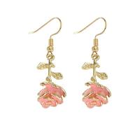 Three Retro Rose Earrings Alloy Oil Drop Flower Earrings Exquisitos Pendientes Female Jewelry Pendientes Niños Niñas Plata 925, talla única, Cobre, Sin piedra preciosa