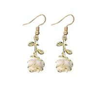 Three Retro Rose Earrings Alloy Oil Drop Flower Earrings Exquisitos Pendientes Female Jewelry Pendientes Niños Niñas Plata 925, talla única, Cobre, Sin piedra preciosa
