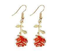 Three Retro Rose Earrings Alloy Oil Drop Flower Earrings Exquisitos Pendientes Female Jewelry Pendientes Niños Niñas Plata 925, talla única, Cobre, Sin piedra preciosa