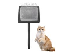 Three Row Slicker Brush, Stainless Steel Grooming Comb, Self-Cleaning Tool with Shedding Control, Compact Bathing with Sturdy Design, Premium Indoor Home Cleaning Accessory, Best Pet Hair Aid